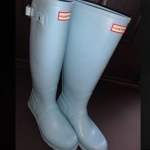 Blue hunter boots